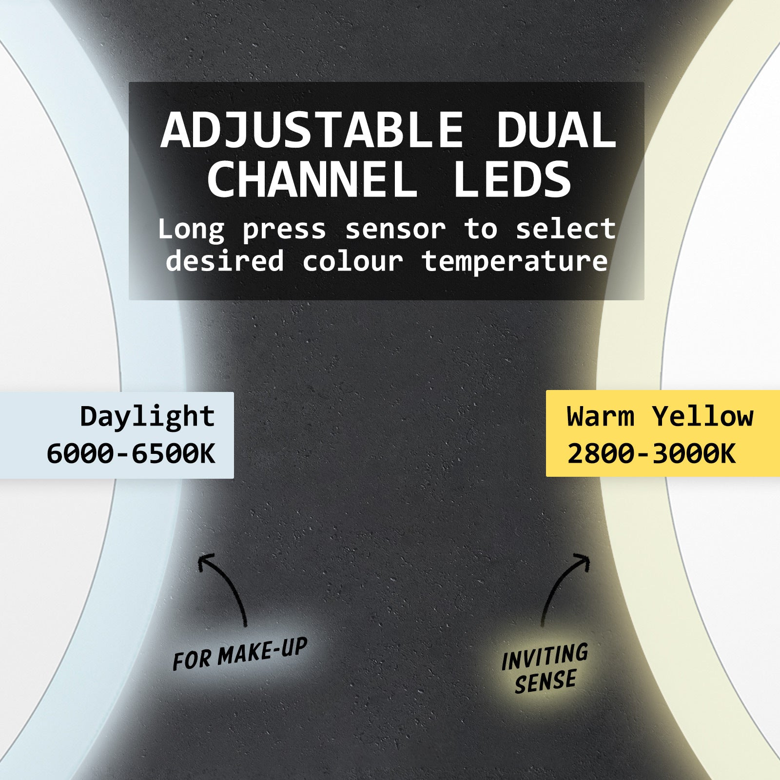 LED Wall Mirror Round Anti-Fog Bathroom 70cm V274-FT-BM-LEDR-70