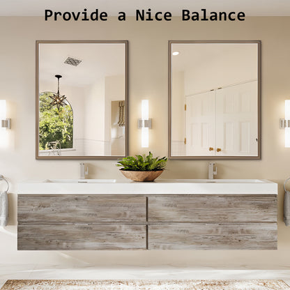 Wall Mirror Rectangular Frame Bathroom 70x90cm Antique Brown V274-FT-BM-PSSQ-AWD7090