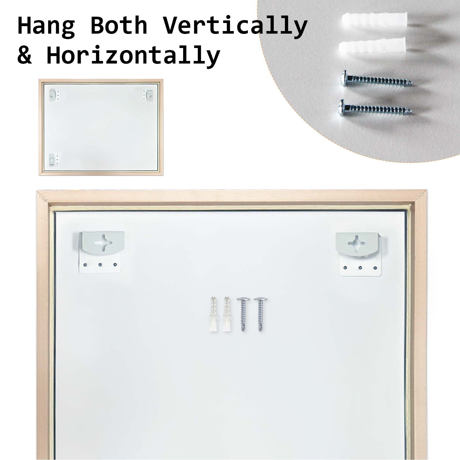Wall Mirror Rectangular Frame Bathroom 70x90cm Antique Brown V274-FT-BM-PSSQ-AWD7090