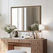 Wall Mirror Rectangular Frame Bathroom 70x90cm Antique Brown V274-FT-BM-PSSQ-AWD7090