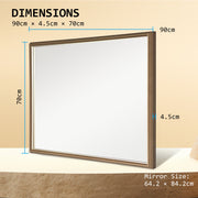 Wall Mirror Rectangular Frame Bathroom 70x90cm Antique Brown V274-FT-BM-PSSQ-AWD7090