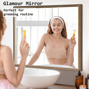2 Set Wall Mirror Rectangular Frame Bathroom 70x90cm Antique Brown V274-FT-BM-PSSQ-AWD7090-X2
