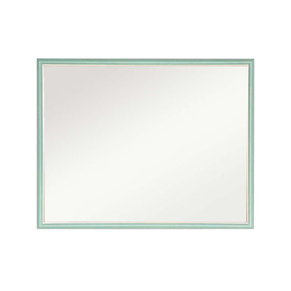 Wall Mirror Rectangular Frame Bathroom 70x90cm Turquoise V274-FT-BM-PSSQ-LB7090