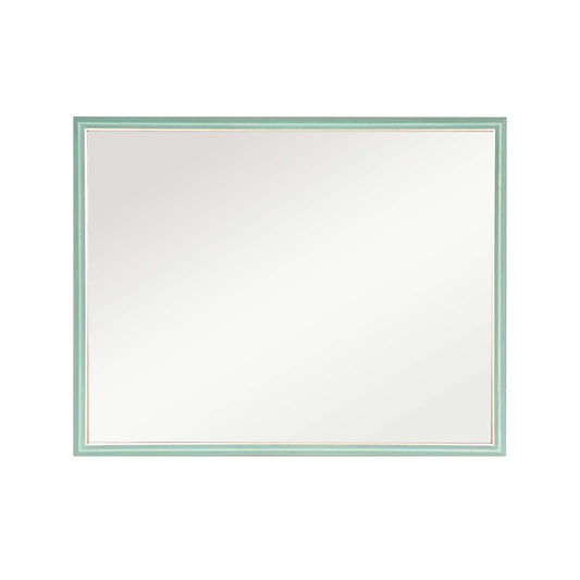 Wall Mirror Rectangular Frame Bathroom 70x90cm Turquoise V274-FT-BM-PSSQ-LB7090