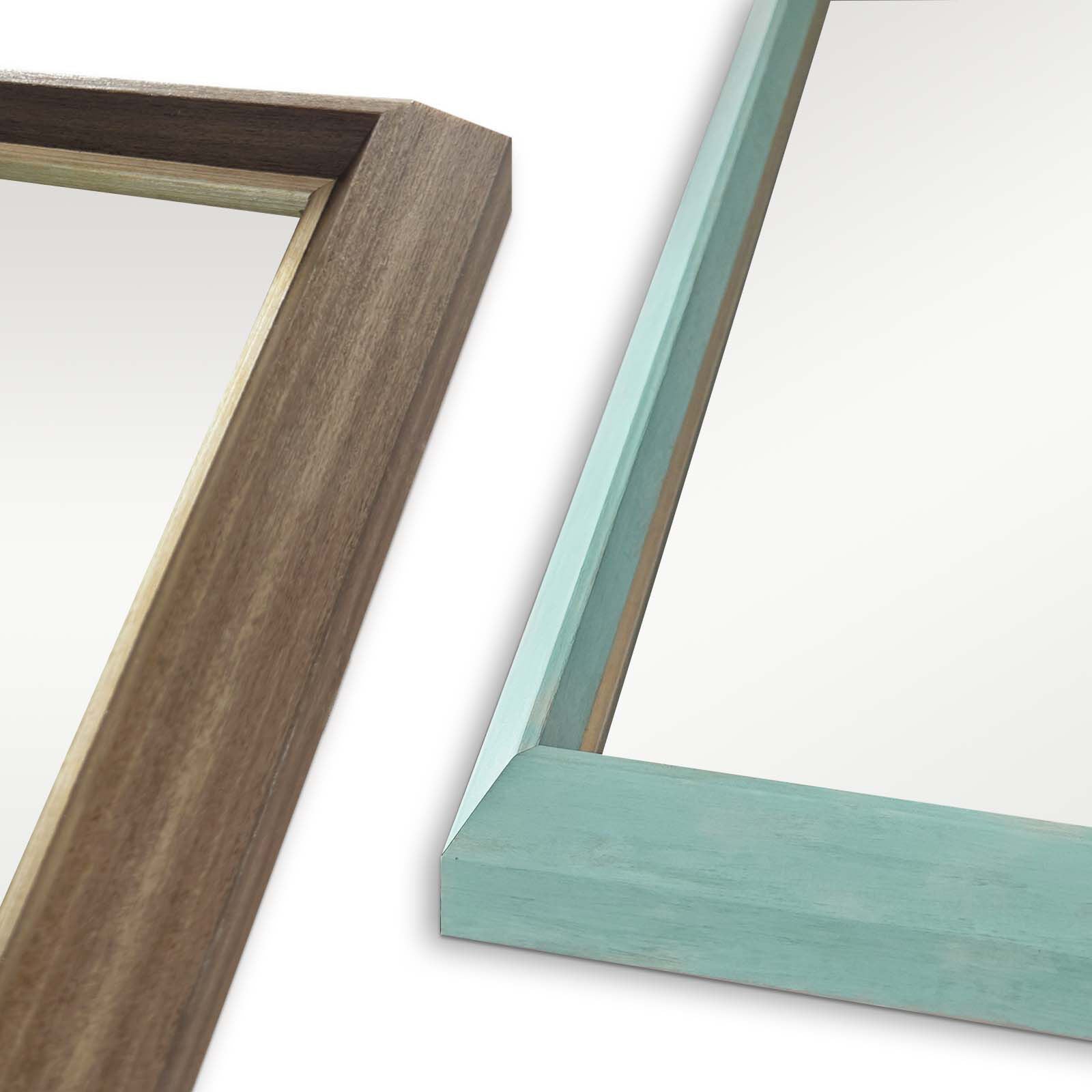 Wall Mirror Rectangular Frame Bathroom 70x90cm Turquoise V274-FT-BM-PSSQ-LB7090