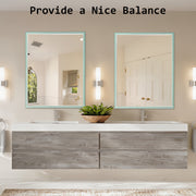 Wall Mirror Rectangular Frame Bathroom 70x90cm Turquoise V274-FT-BM-PSSQ-LB7090