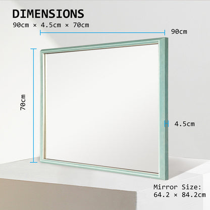 Wall Mirror Rectangular Frame Bathroom 70x90cm Turquoise V274-FT-BM-PSSQ-LB7090