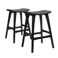 2X Wooden Bar Stool Padded PU Leather Dining Chair KANSO 65cm BLACK V274-FT-BSWO-AM552P-BK2