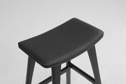 2X Wooden Bar Stool Padded PU Leather Dining Chair KANSO 65cm BLACK V274-FT-BSWO-AM552P-BK2