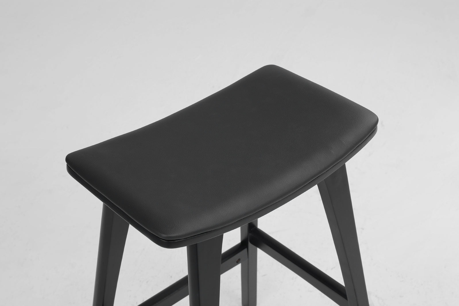 2X Wooden Bar Stool Padded PU Leather Dining Chair KANSO 65cm BLACK V274-FT-BSWO-AM552P-BK2