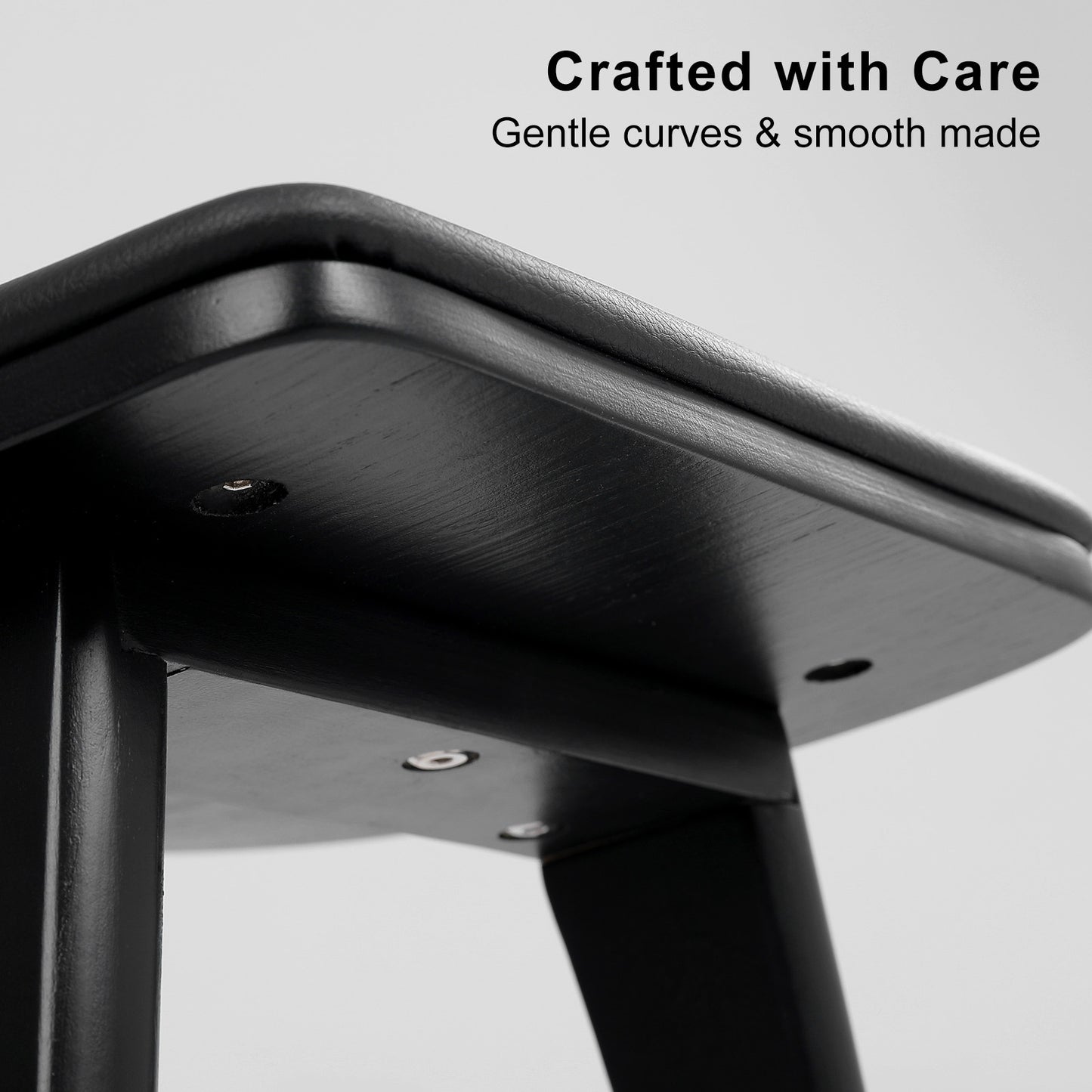 2X Wooden Bar Stool Padded PU Leather Dining Chair KANSO 65cm BLACK V274-FT-BSWO-AM552P-BK2