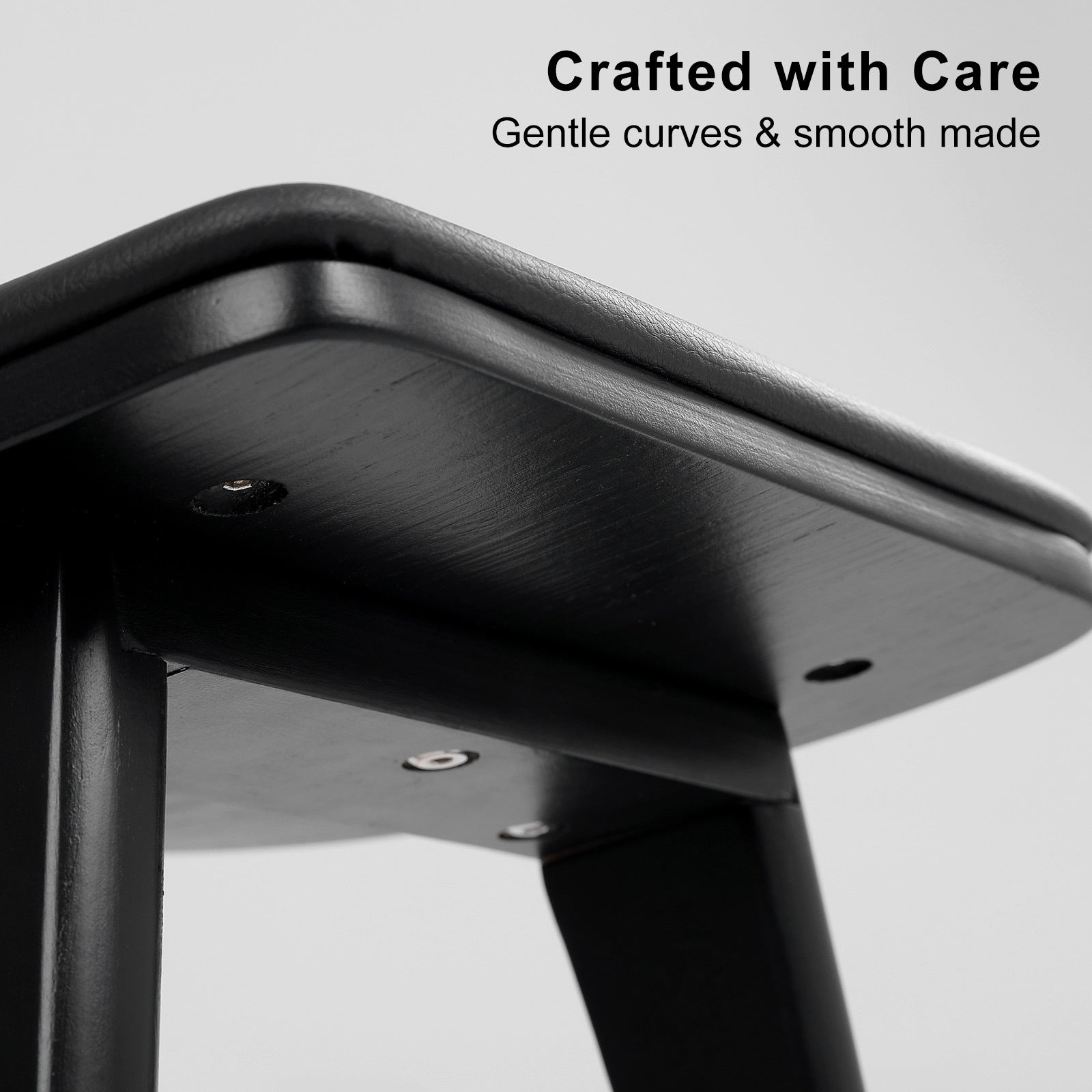 2X Wooden Bar Stool Padded PU Leather Dining Chair KANSO 65cm BLACK V274-FT-BSWO-AM552P-BK2