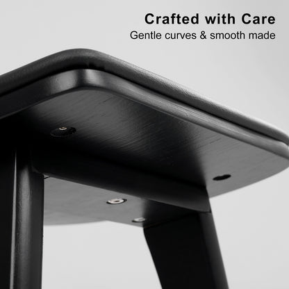 2X Wooden Bar Stool Padded PU Leather Dining Chair KANSO 65cm BLACK V274-FT-BSWO-AM552P-BK2