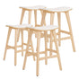 4X Wooden Bar Stool Padded Fabric Dining Chair KANSO 65cm BEIGE V274-FT-BSWO-AM552P-WD4