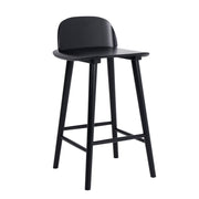 Wooden Bar Stool Dining Chair Ash Wood ELISE 65cm BLACK V274-FT-BSWO-LY038-BK