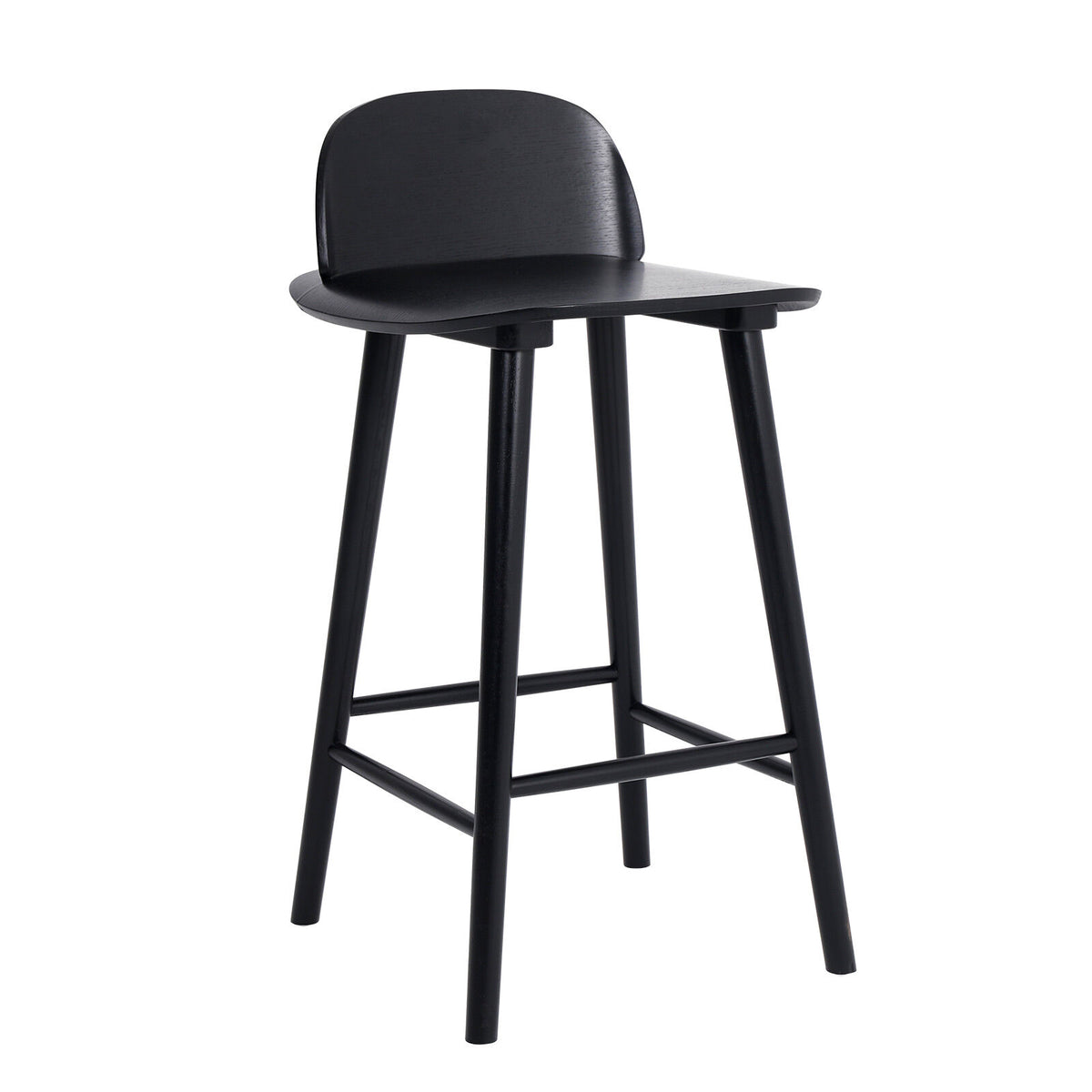 Wooden Bar Stool Dining Chair Ash Wood ELISE 65cm BLACK V274-FT-BSWO-LY038-BK