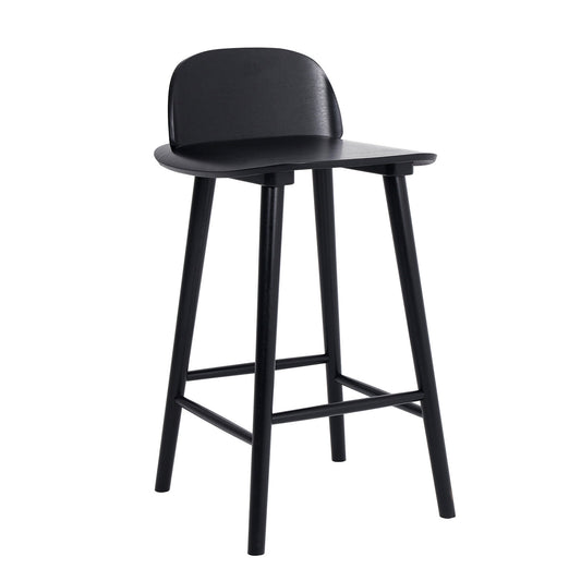 Wooden Bar Stool Dining Chair Ash Wood ELISE 65cm BLACK V274-FT-BSWO-LY038-BK
