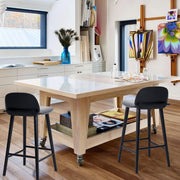 Wooden Bar Stool Dining Chair Ash Wood ELISE 65cm BLACK V274-FT-BSWO-LY038-BK