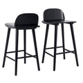 2X Wooden Bar Stool Dining Chair Ash Wood ELISE 65cm BLACK V274-FT-BSWO-LY038-BK2