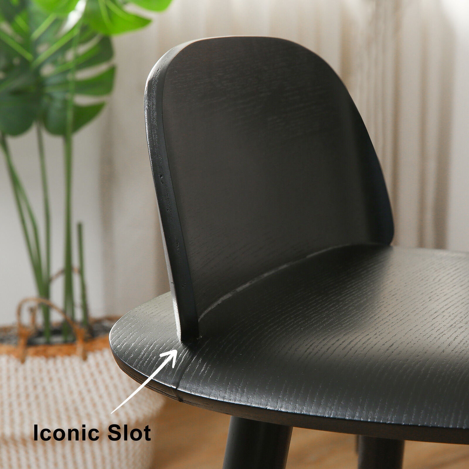 2X Wooden Bar Stool Dining Chair Ash Wood ELISE 65cm BLACK V274-FT-BSWO-LY038-BK2