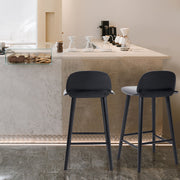 2X Wooden Bar Stool Dining Chair Ash Wood ELISE 65cm BLACK V274-FT-BSWO-LY038-BK2