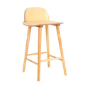 Wooden Bar Stool Dining Chair Ash Wood ELISE 65cm V274-FT-BSWO-LY038-WD