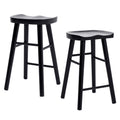 2X Wooden Bar Stool Dining Chair Pine Wood FRIDA 65cm BLACK V274-FT-BSWO-LY096-WD2