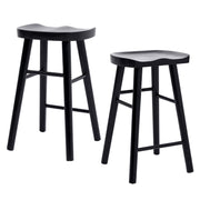 2X Wooden Bar Stool Dining Chair Pine Wood FRIDA 65cm BLACK V274-FT-BSWO-LY096-WD2