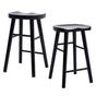 2X Wooden Bar Stool Dining Chair Pine Wood FRIDA 65cm BLACK V274-FT-BSWO-LY096-WD2
