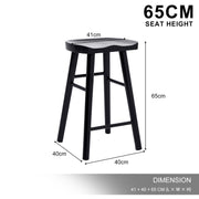 2X Wooden Bar Stool Dining Chair Pine Wood FRIDA 65cm BLACK V274-FT-BSWO-LY096-WD2