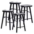 4X Wooden Bar Stool Dining Chair Pine Wood FRIDA 65cm BLACK V274-FT-BSWO-LY096-WD4