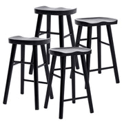 4X Wooden Bar Stool Dining Chair Pine Wood FRIDA 65cm BLACK V274-FT-BSWO-LY096-WD4
