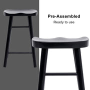 4X Wooden Bar Stool Dining Chair Pine Wood FRIDA 65cm BLACK V274-FT-BSWO-LY096-WD4