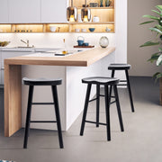 4X Wooden Bar Stool Dining Chair Pine Wood FRIDA 65cm BLACK V274-FT-BSWO-LY096-WD4