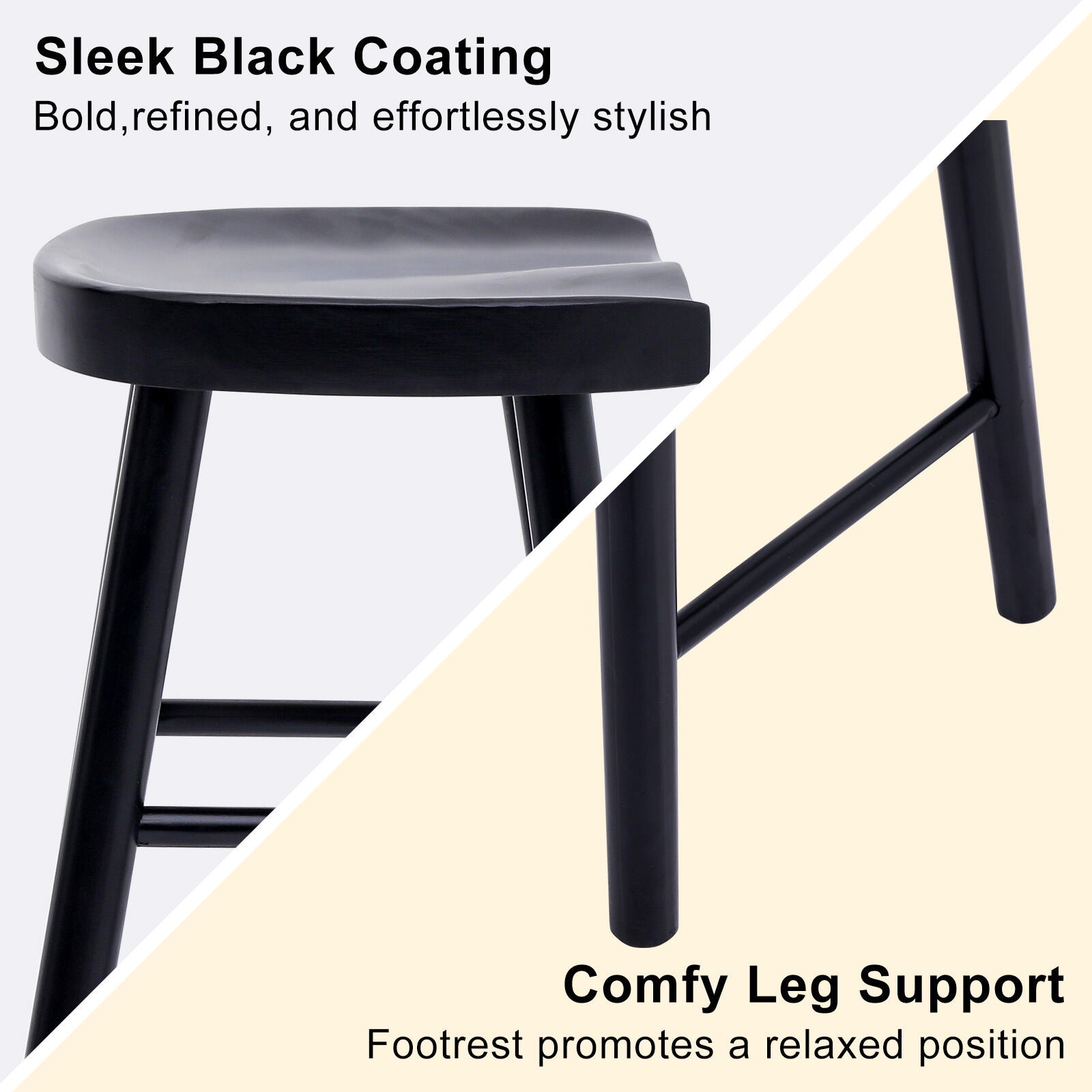 4X Wooden Bar Stool Dining Chair Pine Wood FRIDA 65cm BLACK V274-FT-BSWO-LY096-WD4