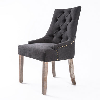 French Provincial Dining Chair Oak Leg AMOUR BLACK V274-FT-FC8443-BK1