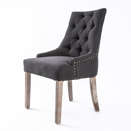 French Provincial Dining Chair Oak Leg AMOUR BLACK V274-FT-FC8443-BK1