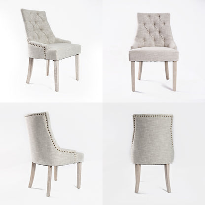 French Provincial Dining Chair Oak Leg AMOUR CREAM V274-FT-FC8443-CR1