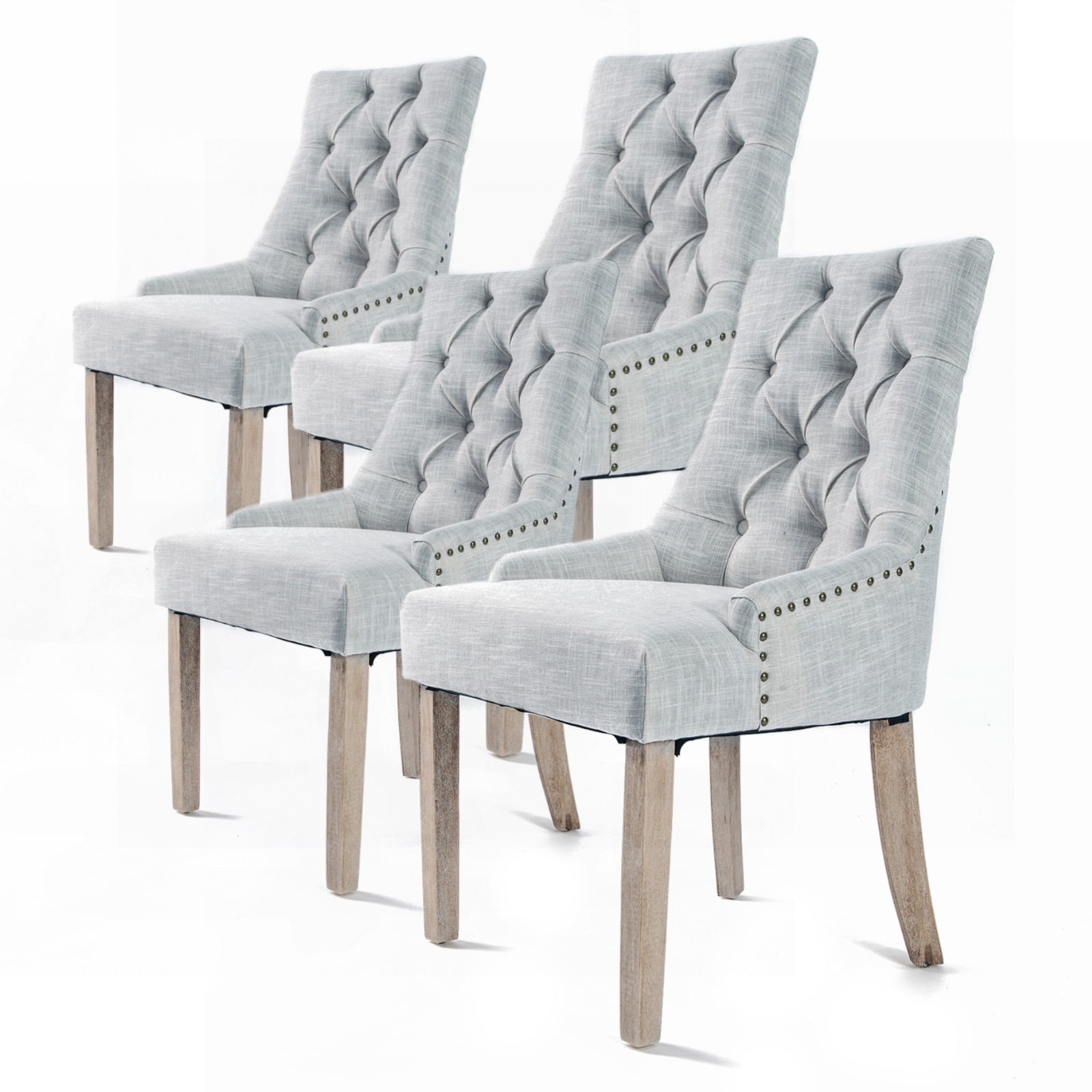 4X French Provincial Dining Chair Oak Leg AMOUR GREY V274-FT-FC8443-GY4