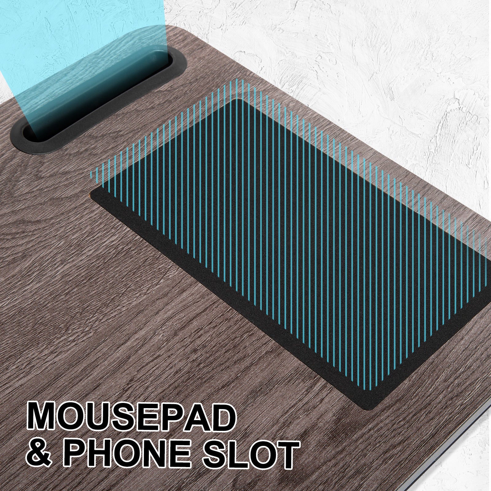 Lap Desk Laptop Stand Phone Tablet Holder Mousepad Cushioned Lapdesk IRON GREY OAK V274-FT-GO27-LD-IGO