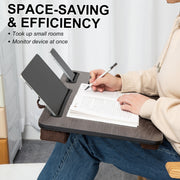 Lap Desk Laptop Stand Phone Tablet Holder Mousepad Cushioned Lapdesk IRON GREY OAK V274-FT-GO27-LD-IGO