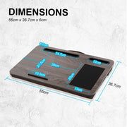 Lap Desk Laptop Stand Phone Tablet Holder Mousepad Cushioned Lapdesk IRON GREY OAK V274-FT-GO27-LD-IGO