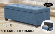 Storage Ottoman Stool 102cm Fabric DARK BLUE V274-FT-GQ003-DBU