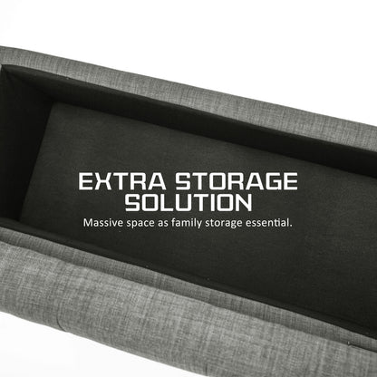 Storage Ottoman Stool 102cm Fabric DARK GREY V274-FT-GQ003-DGY