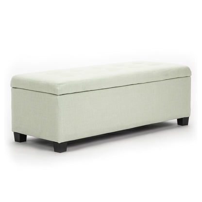 Storage Ottoman Stool 102cm Fabric LIGHT GREEN V274-FT-GQ003-LGN