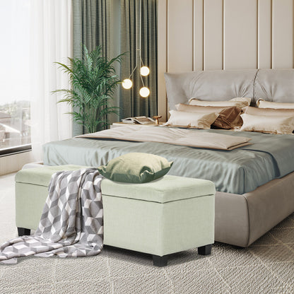 Storage Ottoman Stool 102cm Fabric LIGHT GREEN V274-FT-GQ003-LGN