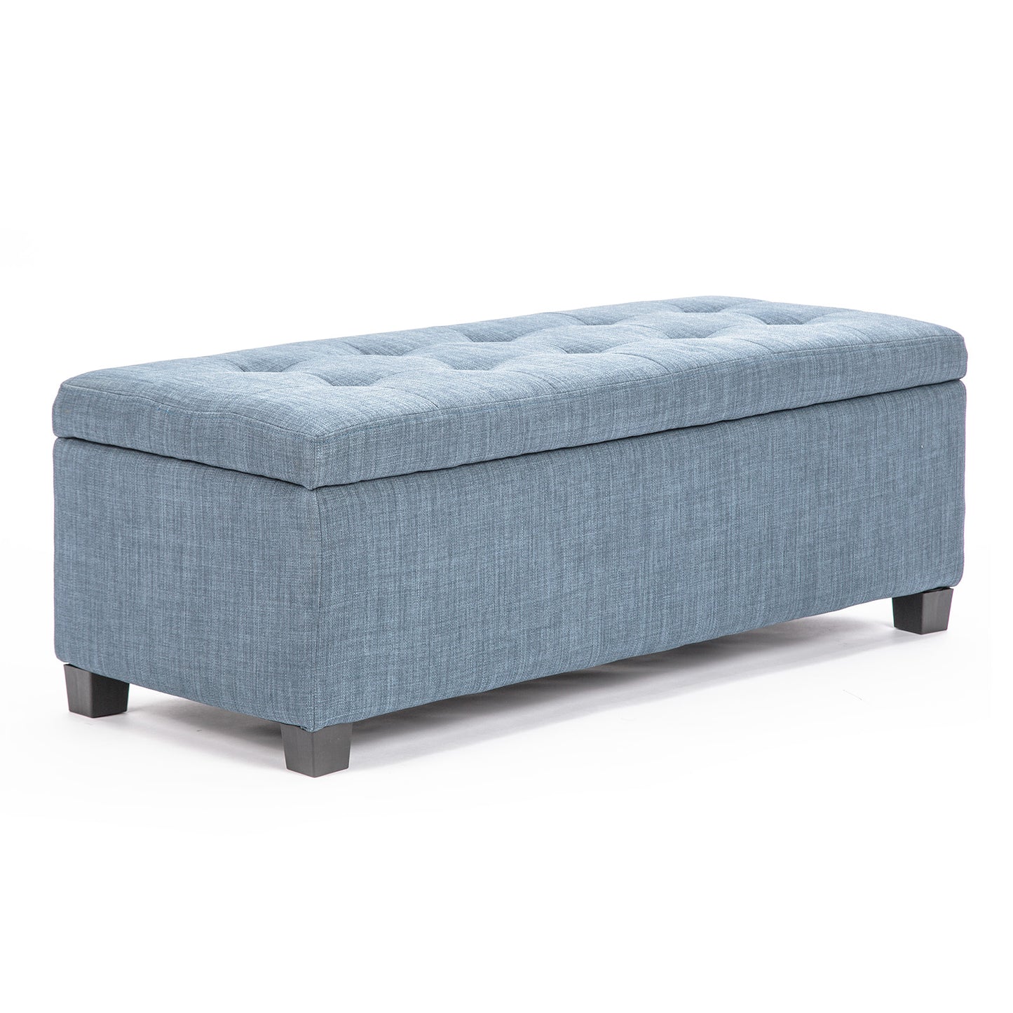 Storage Ottoman Stool 102cm Fabric LIGHT GREY BLUE V274-FT-GQ003-LGY