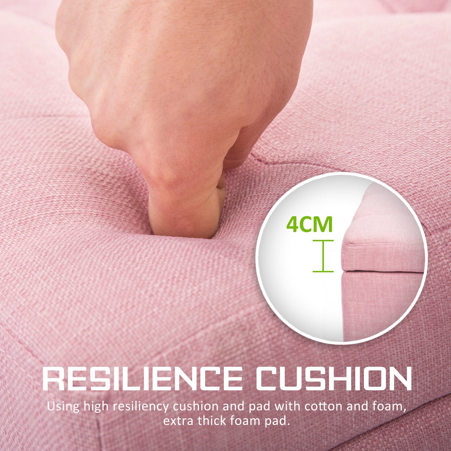 Storage Ottoman Stool 102cm Fabric PINK V274-FT-GQ003-PK