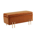 Storage Ottoman Stool Bench Seat 97cm PU Leather BROWN V274-FT-GQ104-BN