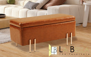 Storage Ottoman Stool Bench Seat 97cm PU Leather BROWN V274-FT-GQ104-BN